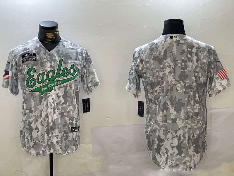 Men's Philadelphia Eagles big logo 2024 F.U.S.E Arctic Camo Salute To Service Limited Stitched Jersey 18
