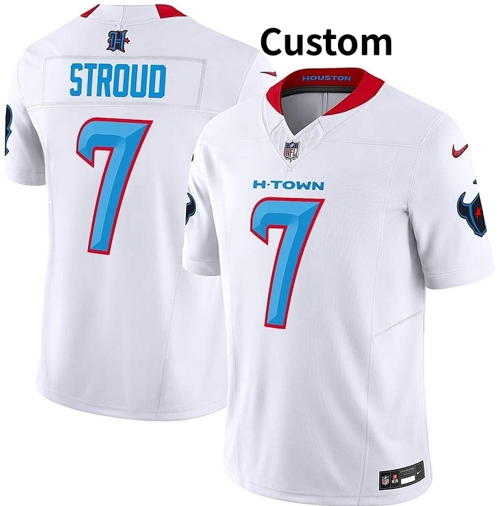 Custom Men's Houston Texans  White 2024 F.U.S.E. Limited Stitched Jersey