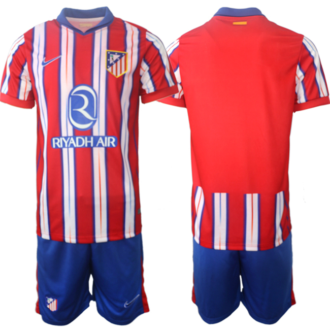 Men's Athletic De Madrid Custom 2024-25 Red White Home Soccer Jersey Suit