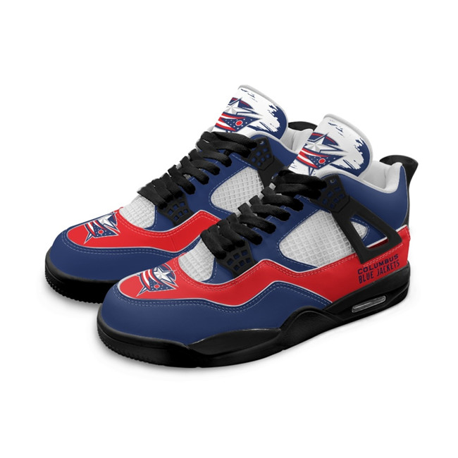 Men's Columbus Blue Jackets Running Weapon Air Jordan 4 Shoes 001
