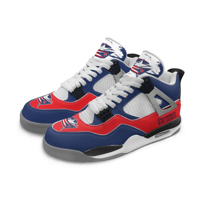 Men's Columbus Blue Jackets Running Weapon Air Jordan 4 Shoes 002