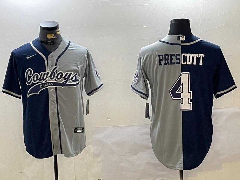 Men's Dallas Cowboys #4 grey Team  With Patch Cool Base Stitched Baseball Jersey 8