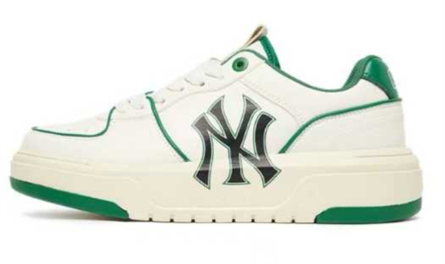 Men's New York Yankees Chunky Liner Baseball Shoes Sneakers Cream Green 006