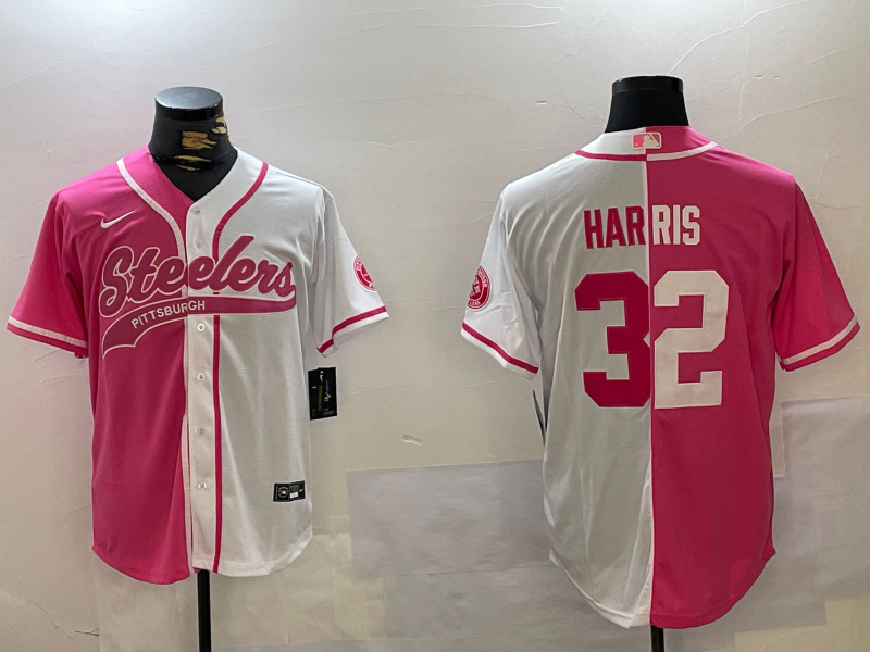 Men's Pittsburgh Steelers #32  Franco Harris 2024 Arctic Red White Salute To Service Stitched Baseball Jersey