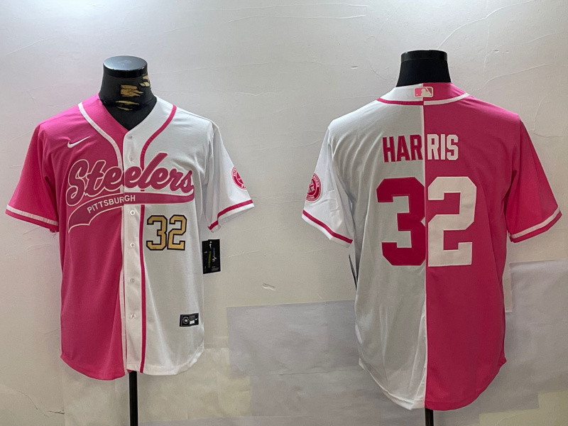 Men's Pittsburgh Steelers #32 Franco Harris Franco Harris Franco Harris 2024 Arctic Red White Salute To Service Stitched Baseball Jersey 1