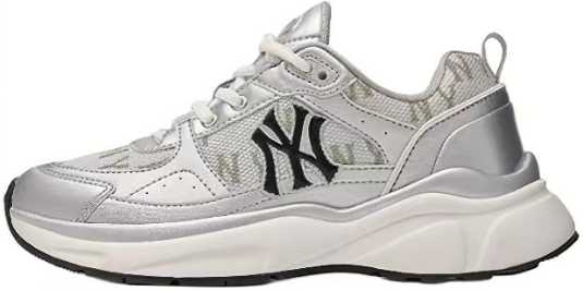 Men's Running Weapon New York Yankees Baseball Shoes Sneakers Silver Grey 002