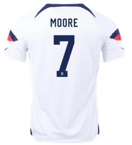 Men's United States 7# MOORE white  Soccer Jersey