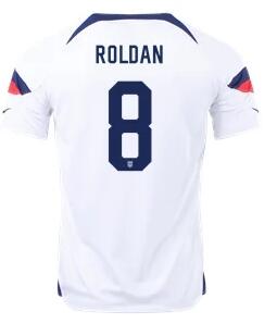 Men's United States 8#  ROLDAN white  Soccer Jersey