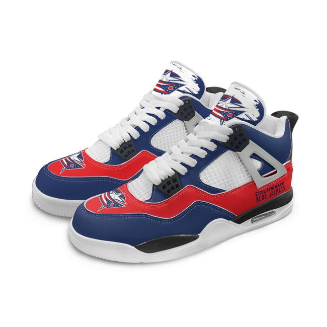 Women's Columbus Blue Jackets Running Weapon Air Jordan 4 Shoes 003