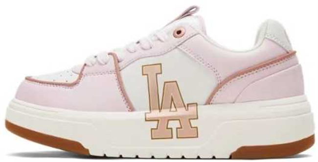 Women Los Angeles Dodgers Chunky Liner Baseball Shoes Sneakers Pink White 001