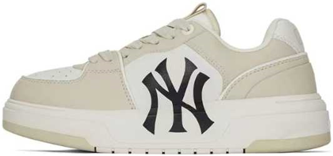 Women New York Yankees Chunky Liner Baseball Shoes Sneakers Cream White 009