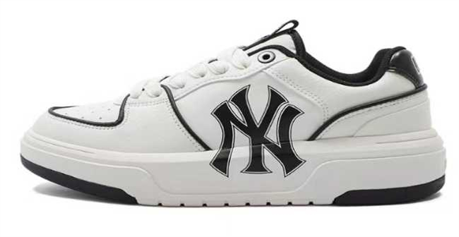 Women New York Yankees Chunky Liner Baseball Shoes Sneakers White Cream 002