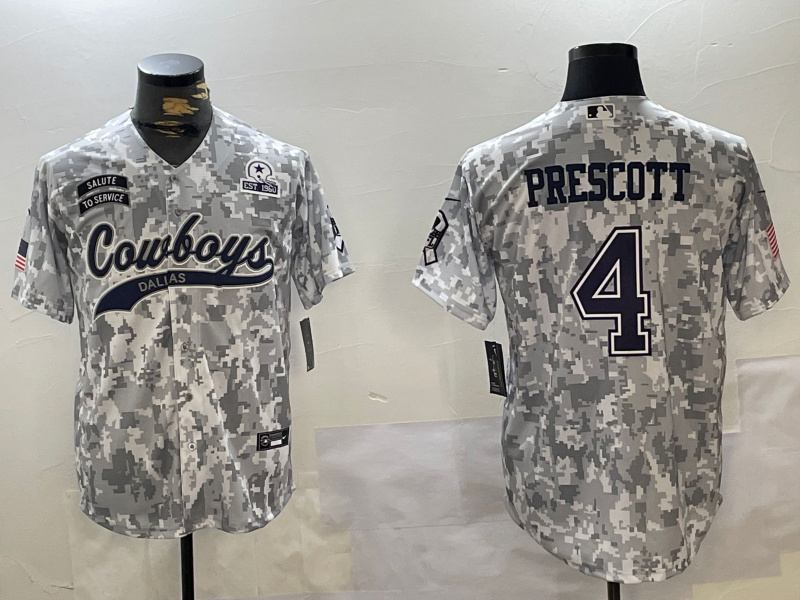 Men's Dallas Cowboys #4 Dak Prescott 2024 Arctic Camo Salute To Service Stitched Baseball Jersey 5