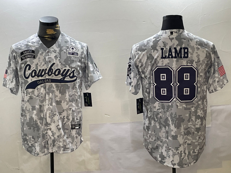 Men's Dallas Cowboys #88 CeeDee Lamb 2024 Arctic Camo Salute To Service Stitched Baseball Jersey 7